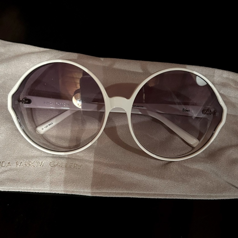 Linda Farrow Sunglasses. White. New With Tag, No Box.